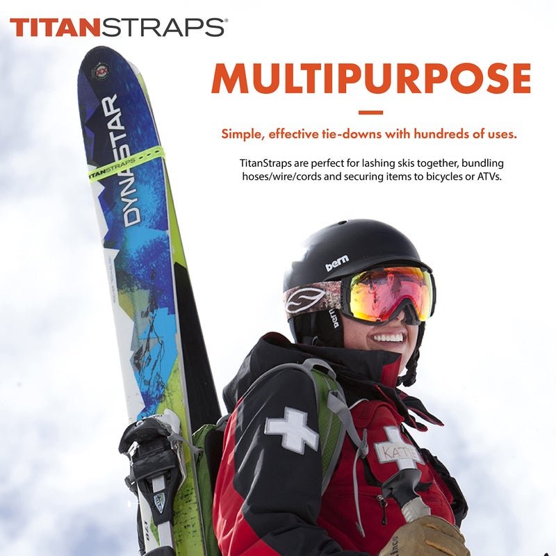 TitanStraps Titan Utility Straps â€“ Easy-to-Use, Reliable Tension Straps for Securing Bike & Moto Gear, Skis, Garden Hoses, Field Repairs â€“ Use in Frigid Temps â€“ 60 lb.Working Load, 9" Length, Lime Green, 4-Pack - Image 4